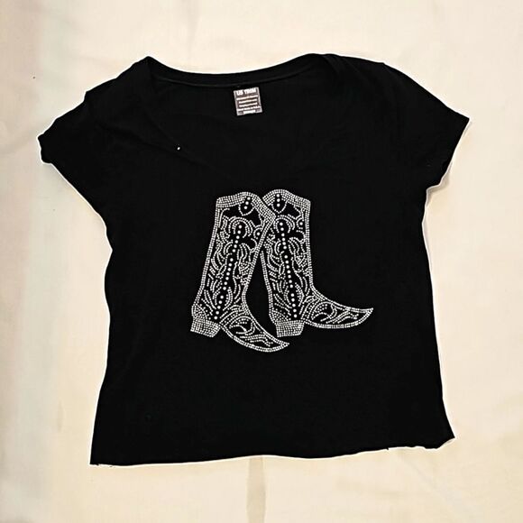 US trim cropped western t-shirt  size medium - Picture 1 of 5